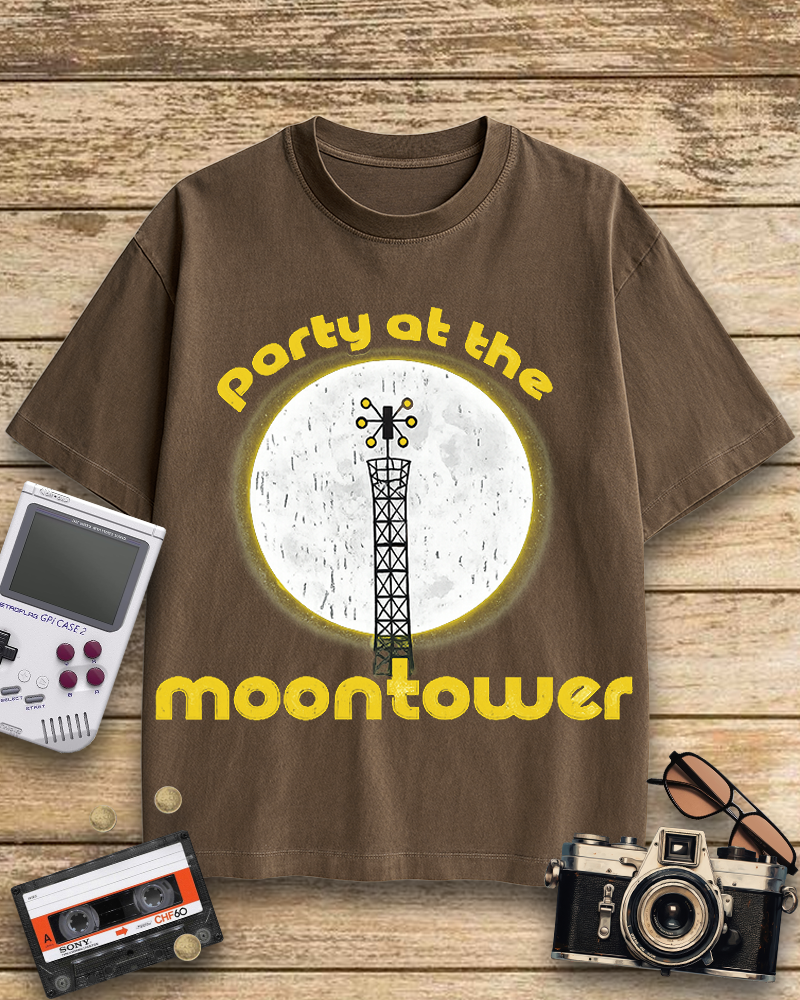 TheRetroTee Party at the Moontower 1970s Cotton T-Shirt