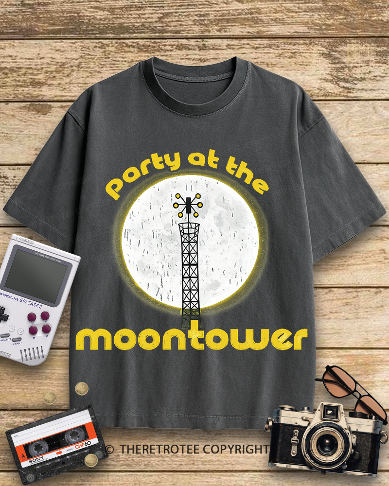 TheRetroTee Party at the Moontower 1970s Cotton T-Shirt