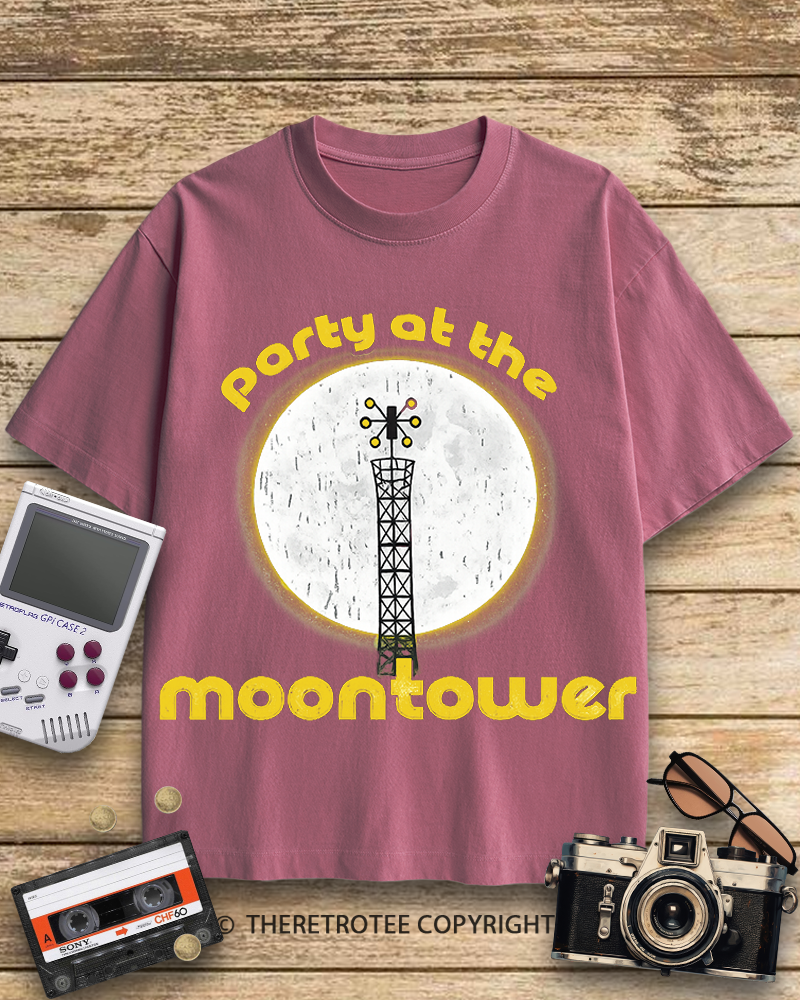 TheRetroTee Party at the Moontower 1970s Cotton T-Shirt