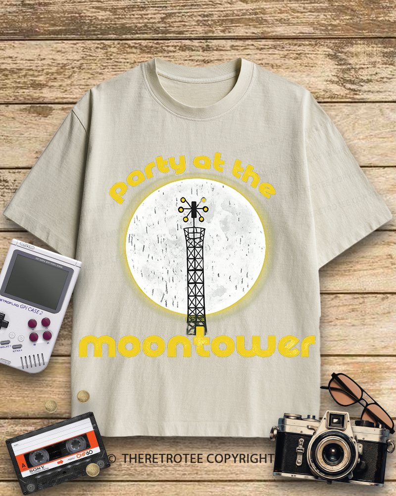 TheRetroTee Party at the Moontower 1970s Cotton T-Shirt