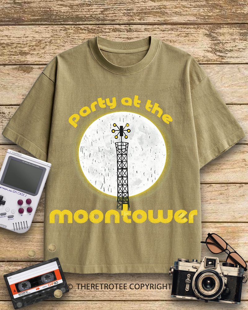 TheRetroTee Party at the Moontower 1970s Cotton T-Shirt