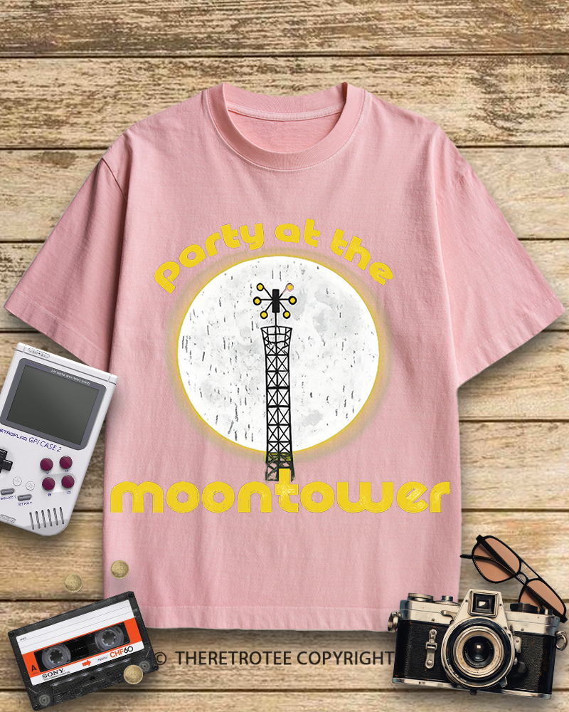 TheRetroTee Party at the Moontower 1970s Cotton T-Shirt