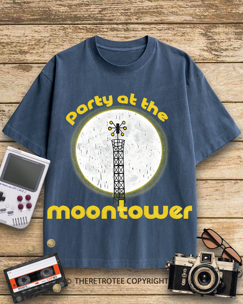 TheRetroTee Party at the Moontower 1970s Cotton T-Shirt