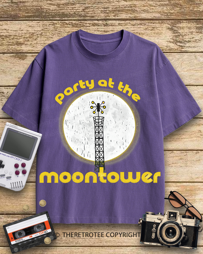 TheRetroTee Party at the Moontower 1970s Cotton T-Shirt