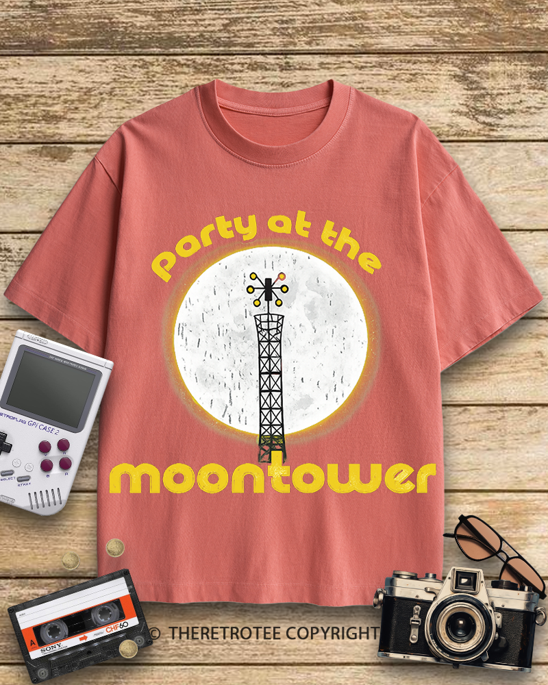 TheRetroTee Party at the Moontower 1970s Cotton T-Shirt