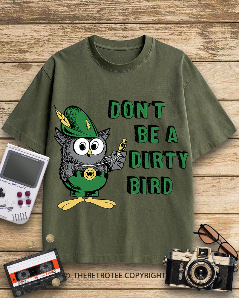 TheRetroTee Don't Be a Dirty Bird Woodsy Owl 1970s Cotton T-Shirt