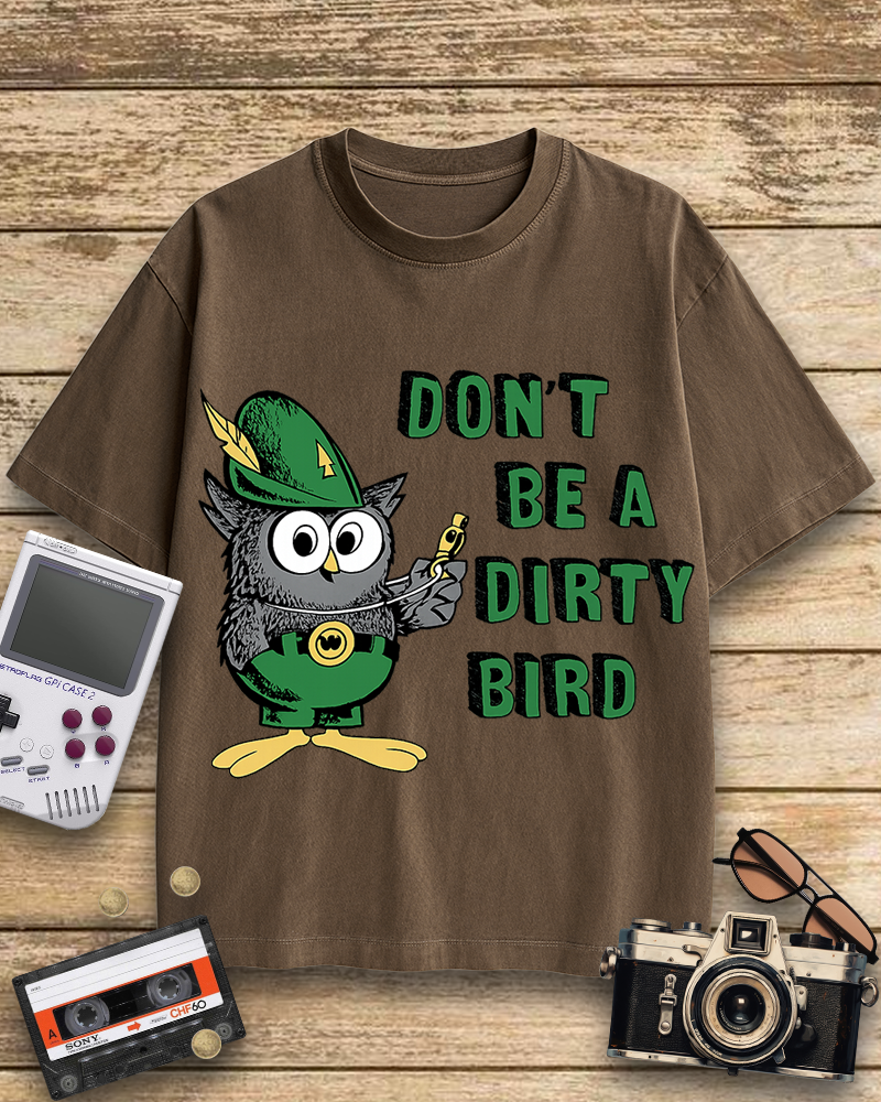 TheRetroTee Don't Be a Dirty Bird Woodsy Owl 1970s Cotton T-Shirt