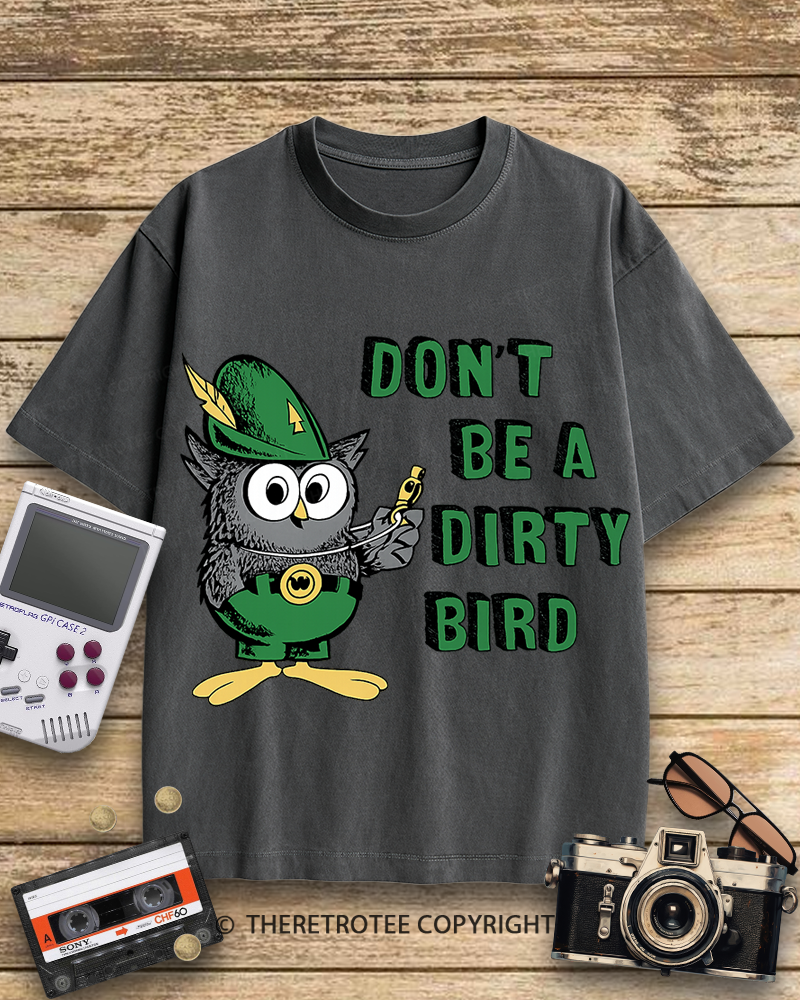 TheRetroTee Don't Be a Dirty Bird Woodsy Owl 1970s Cotton T-Shirt