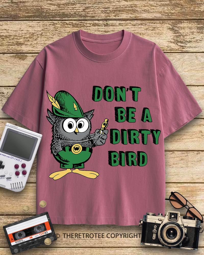 TheRetroTee Don't Be a Dirty Bird Woodsy Owl 1970s Cotton T-Shirt
