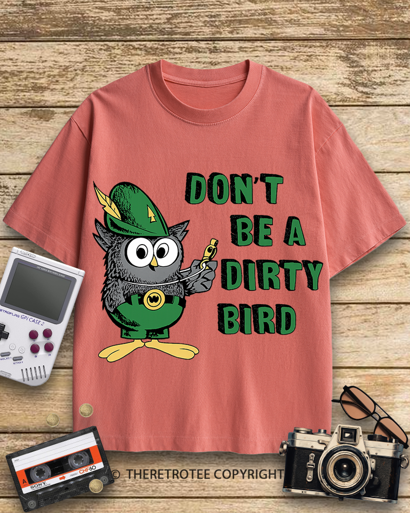 TheRetroTee Don't Be a Dirty Bird Woodsy Owl 1970s Cotton T-Shirt