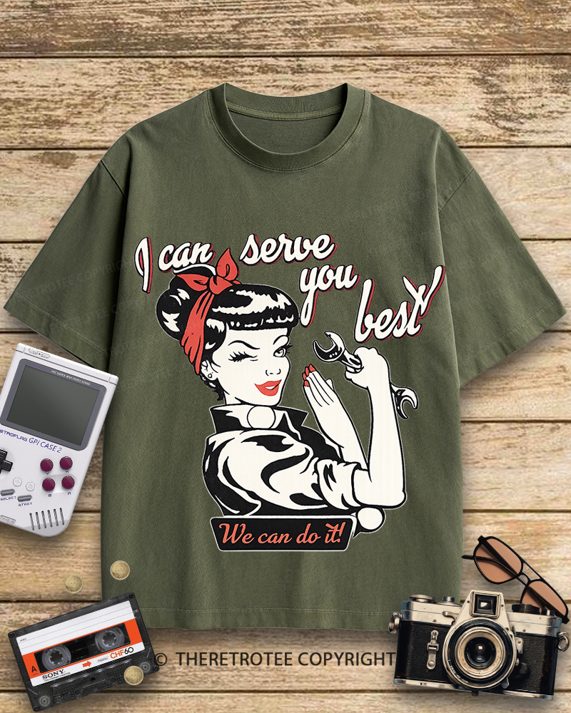 TheRetroTee I Can Serve You Best 1940s Cotton T-Shirt