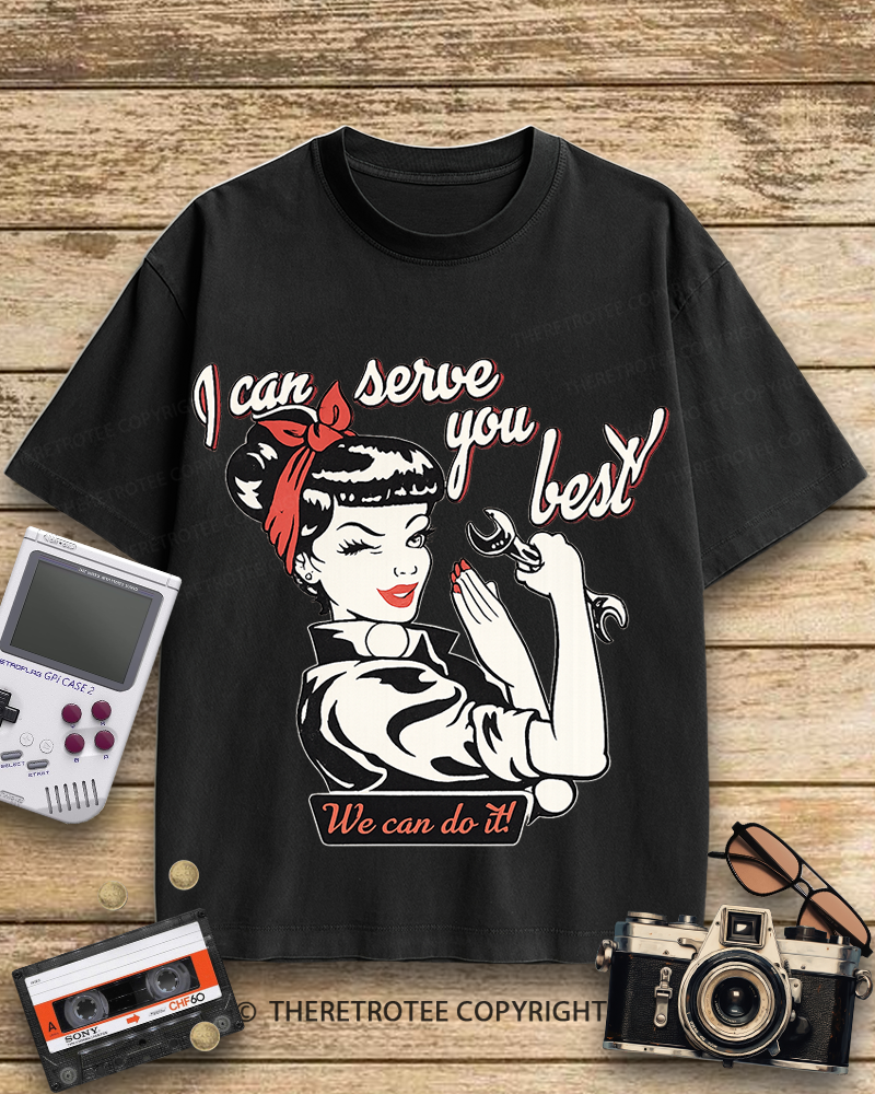 TheRetroTee I Can Serve You Best 1940s Cotton T-Shirt