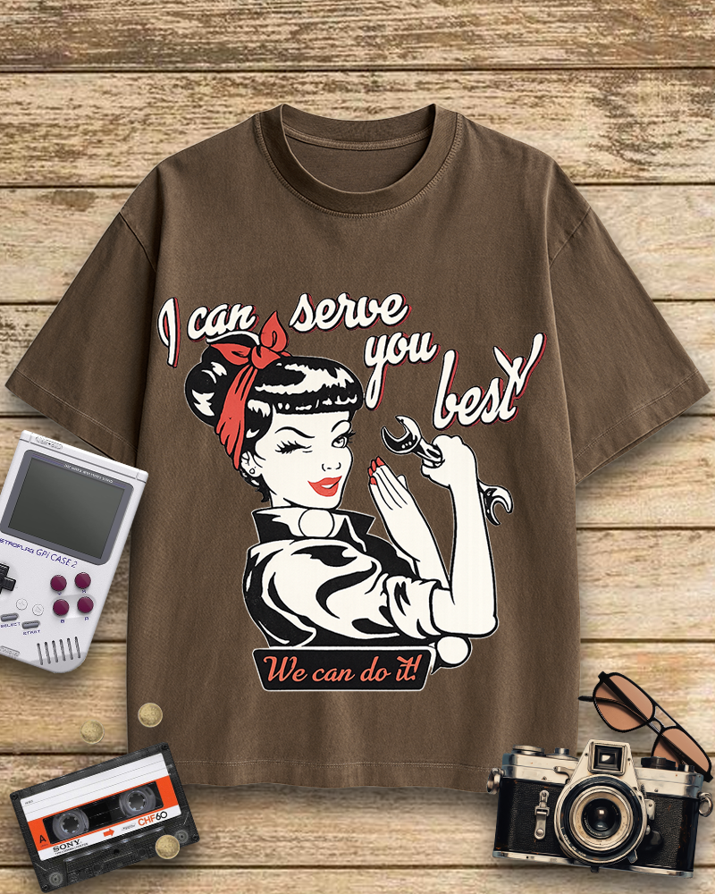 TheRetroTee I Can Serve You Best 1940s Cotton T-Shirt