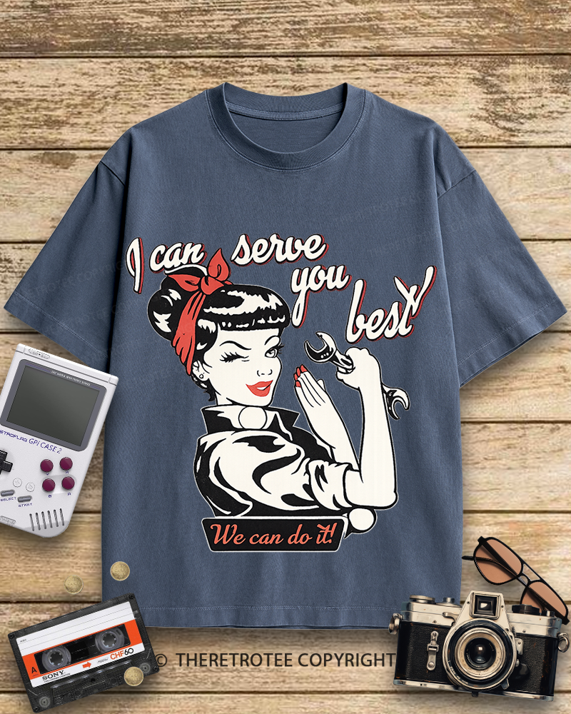 TheRetroTee I Can Serve You Best 1940s Cotton T-Shirt