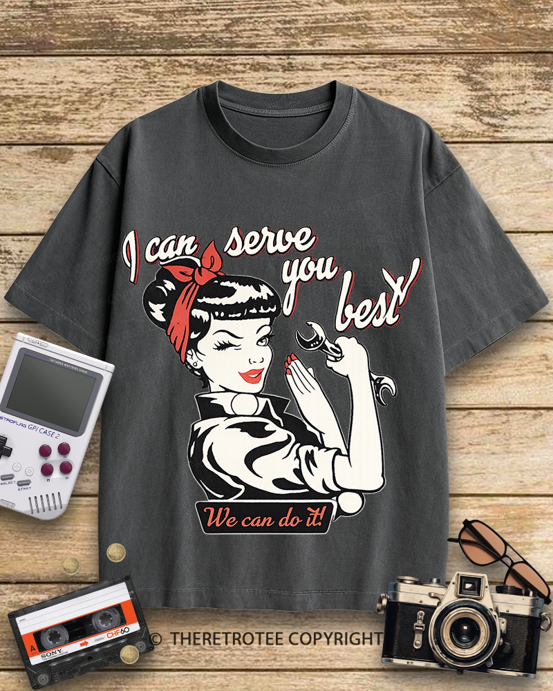 TheRetroTee I Can Serve You Best 1940s Cotton T-Shirt
