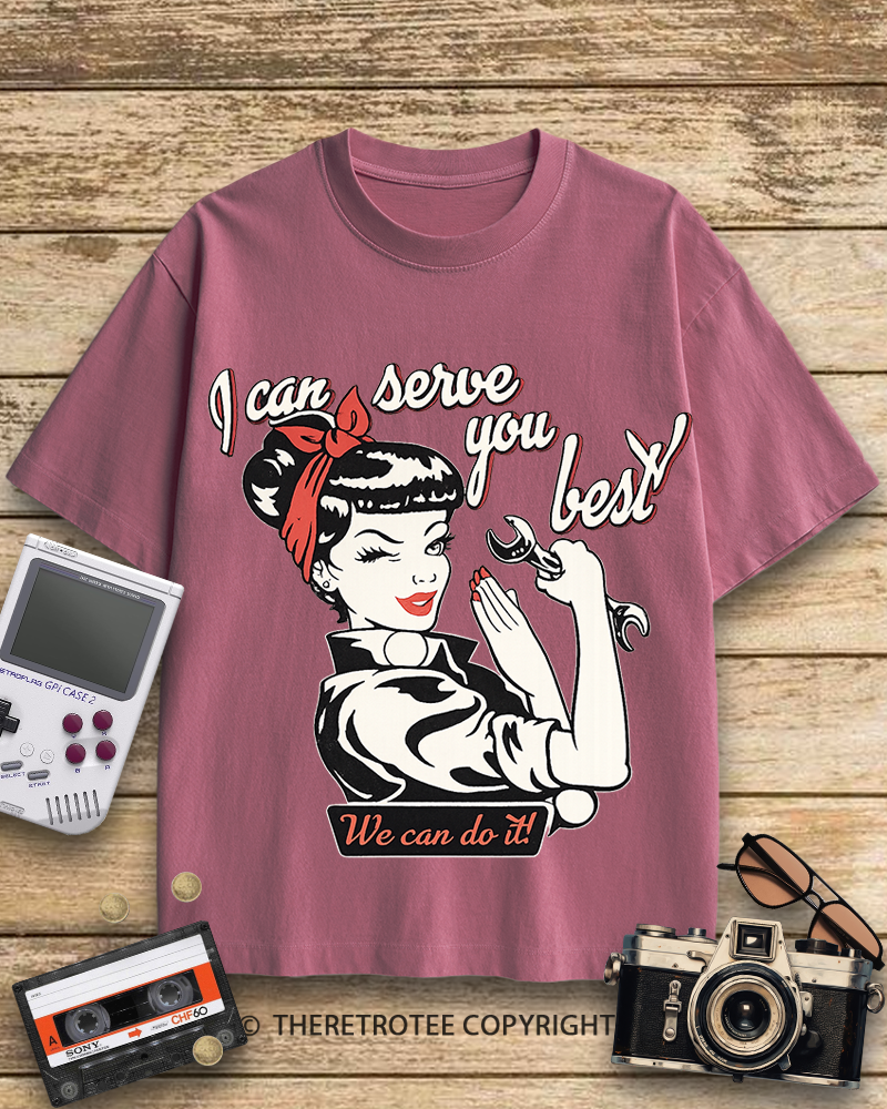 TheRetroTee I Can Serve You Best 1940s Cotton T-Shirt