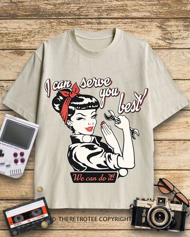 TheRetroTee I Can Serve You Best 1940s Cotton T-Shirt