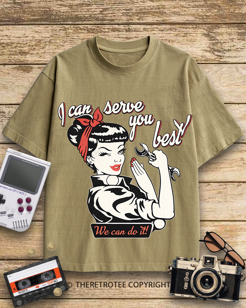 TheRetroTee I Can Serve You Best 1940s Cotton T-Shirt