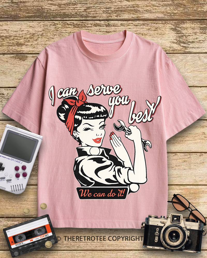 TheRetroTee I Can Serve You Best 1940s Cotton T-Shirt