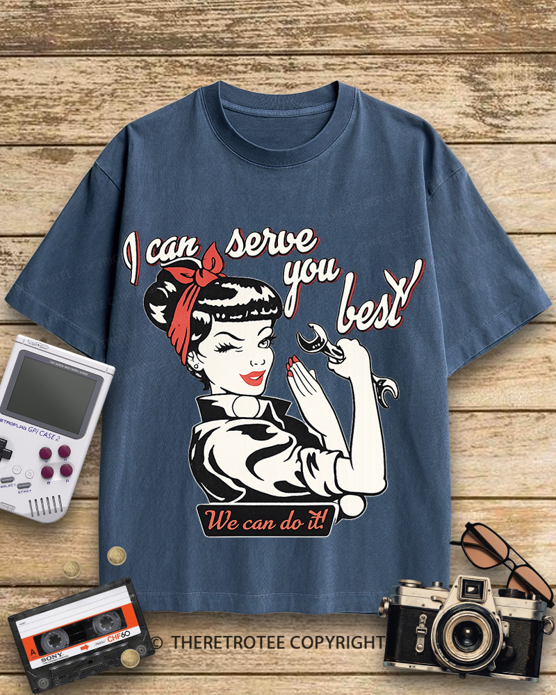 TheRetroTee I Can Serve You Best 1940s Cotton T-Shirt