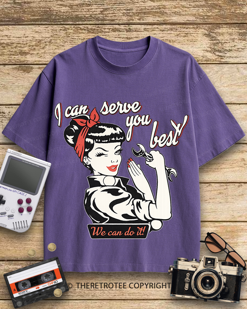 TheRetroTee I Can Serve You Best 1940s Cotton T-Shirt
