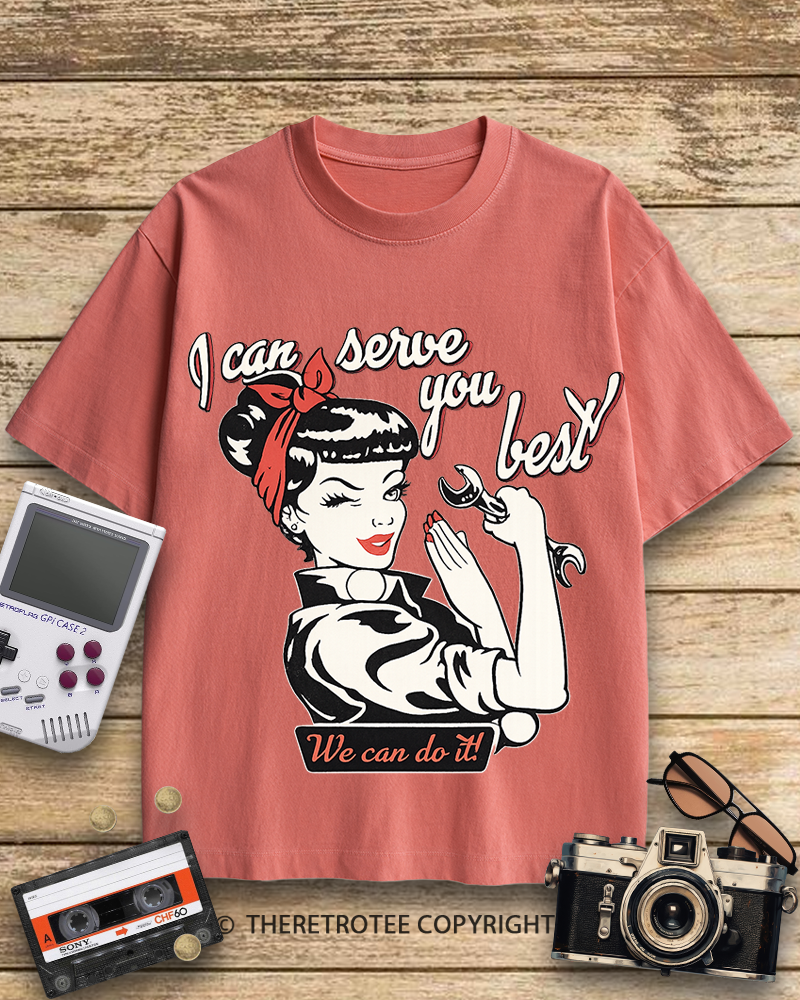 TheRetroTee I Can Serve You Best 1940s Cotton T-Shirt