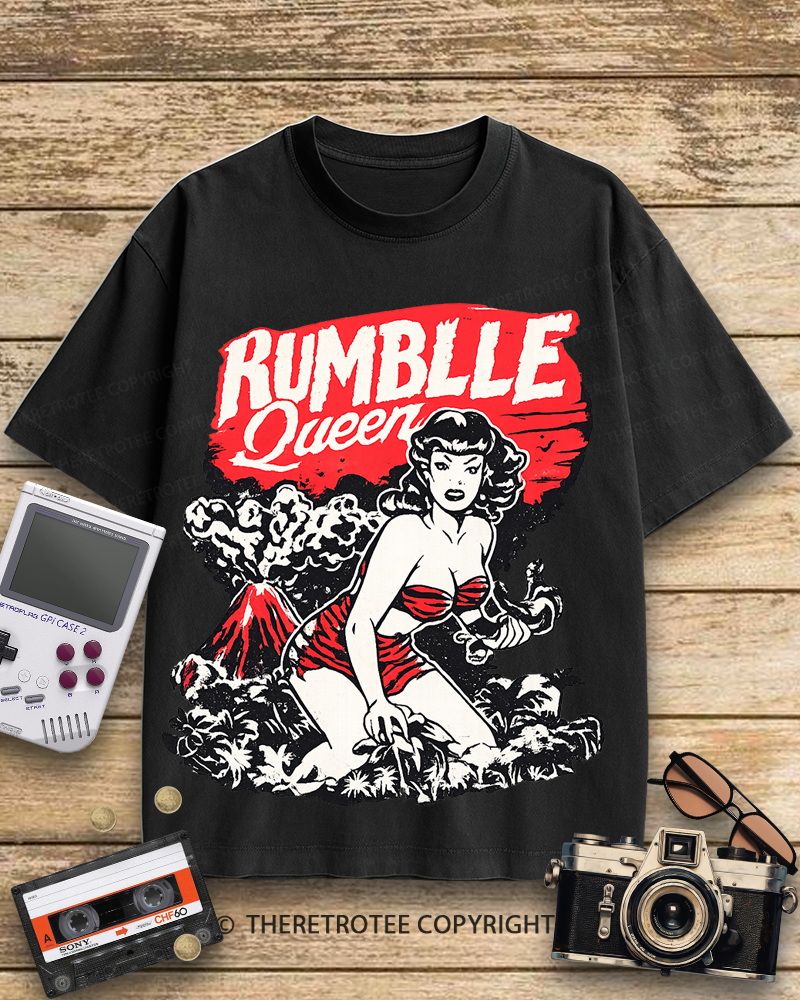 TheRetroTee Rumble Queen 1950s Cotton T-Shirt