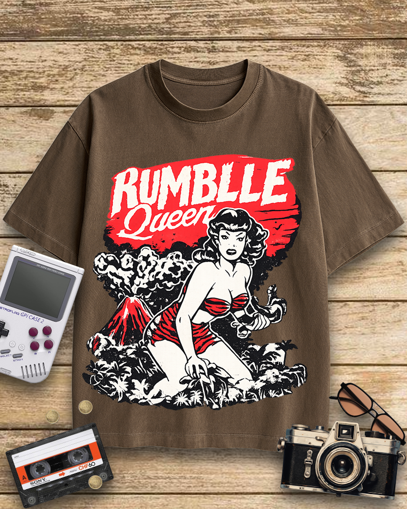 TheRetroTee Rumble Queen 1950s Cotton T-Shirt