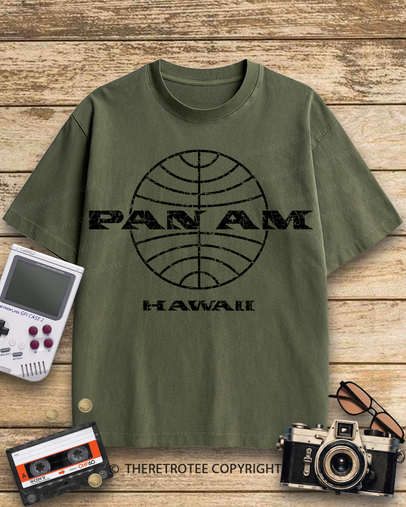 TheRetroTee Pan Am Globe 1960s Cotton T-Shirt