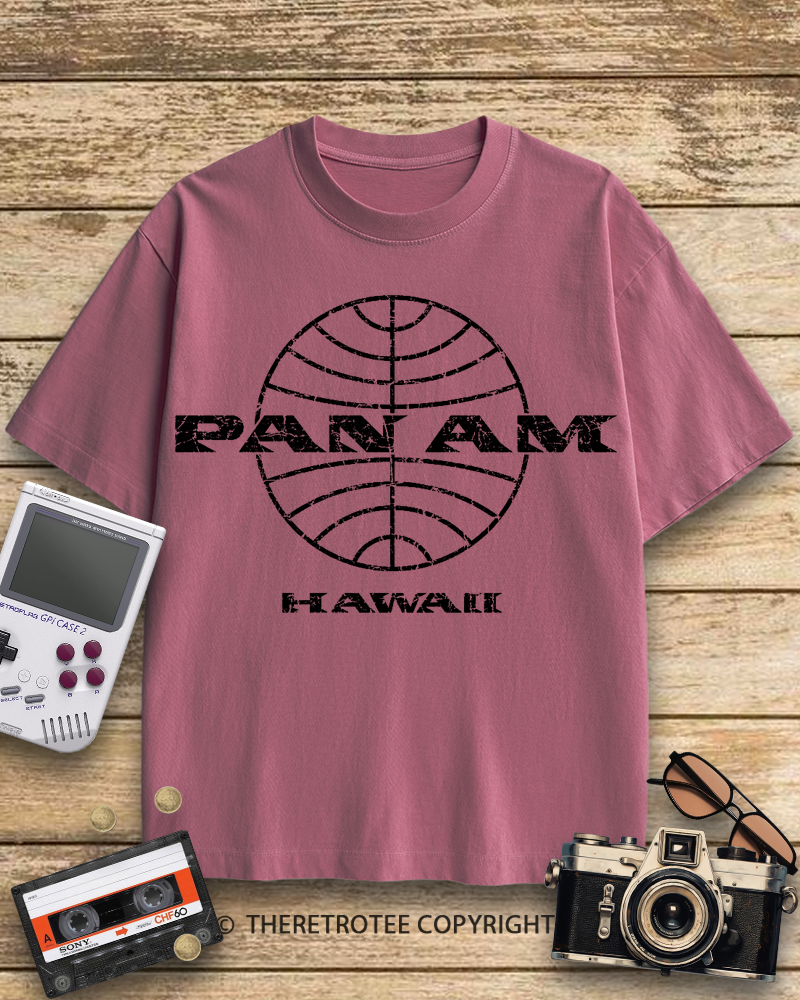 TheRetroTee Pan Am Globe 1960s Cotton T-Shirt