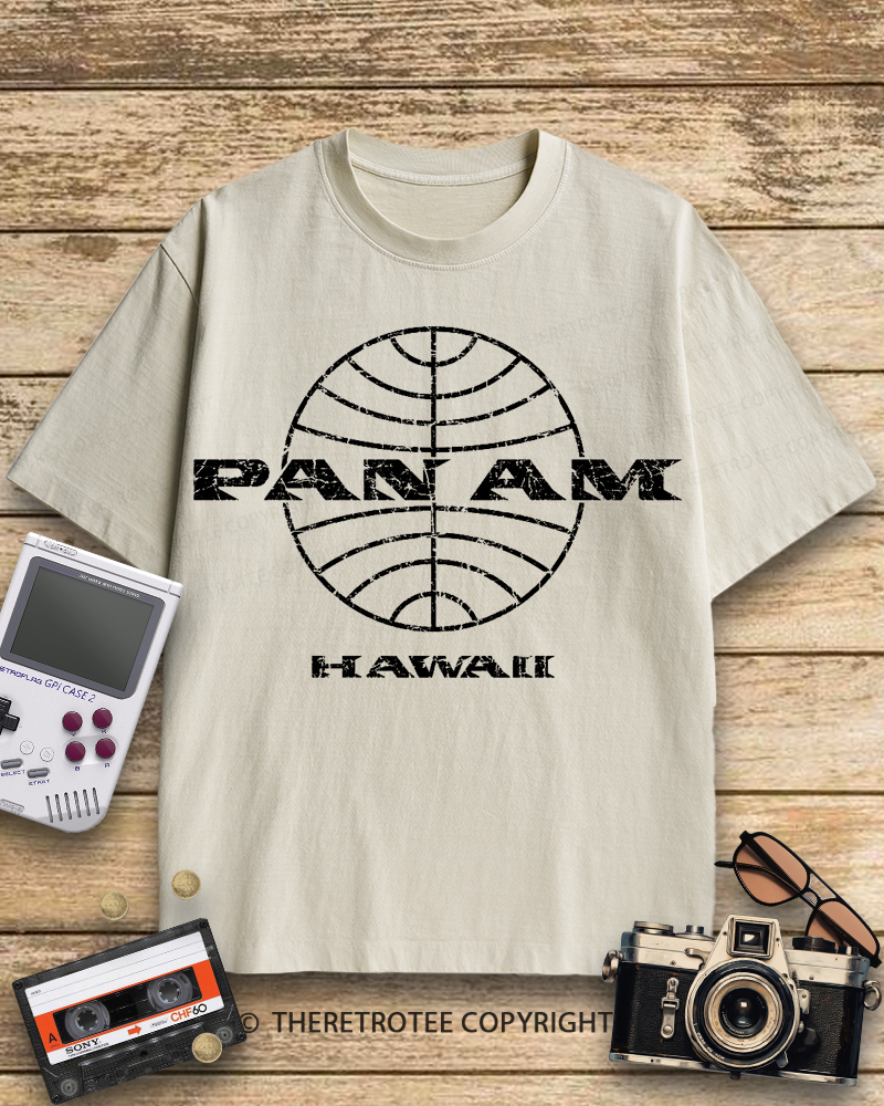 TheRetroTee Pan Am Globe 1960s Cotton T-Shirt