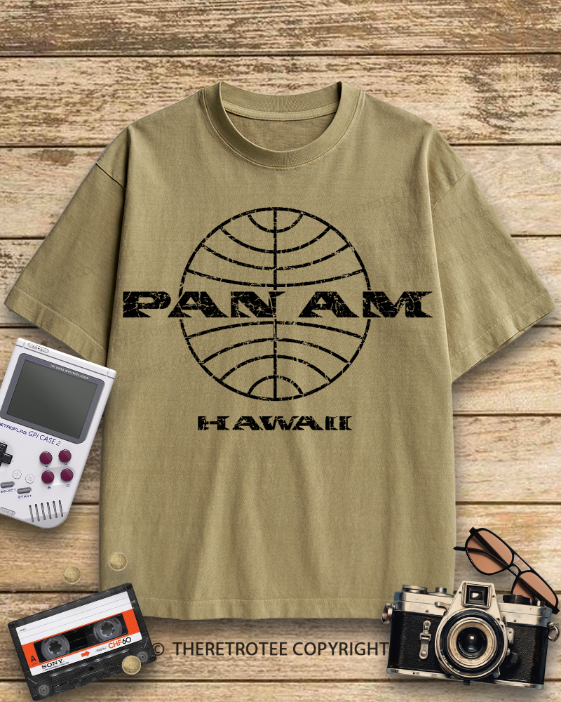 TheRetroTee Pan Am Globe 1960s Cotton T-Shirt