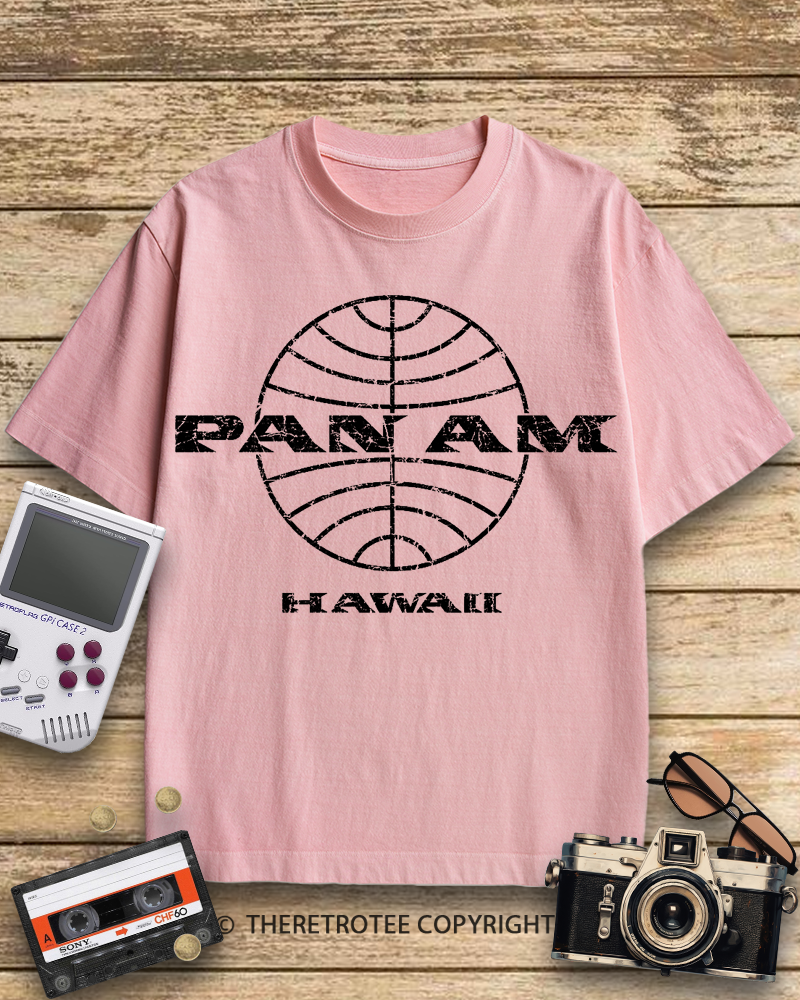 TheRetroTee Pan Am Globe 1960s Cotton T-Shirt