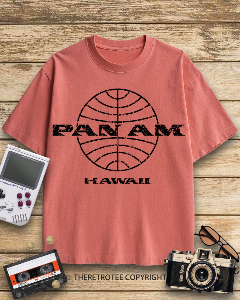 TheRetroTee Pan Am Globe 1960s Cotton T-Shirt