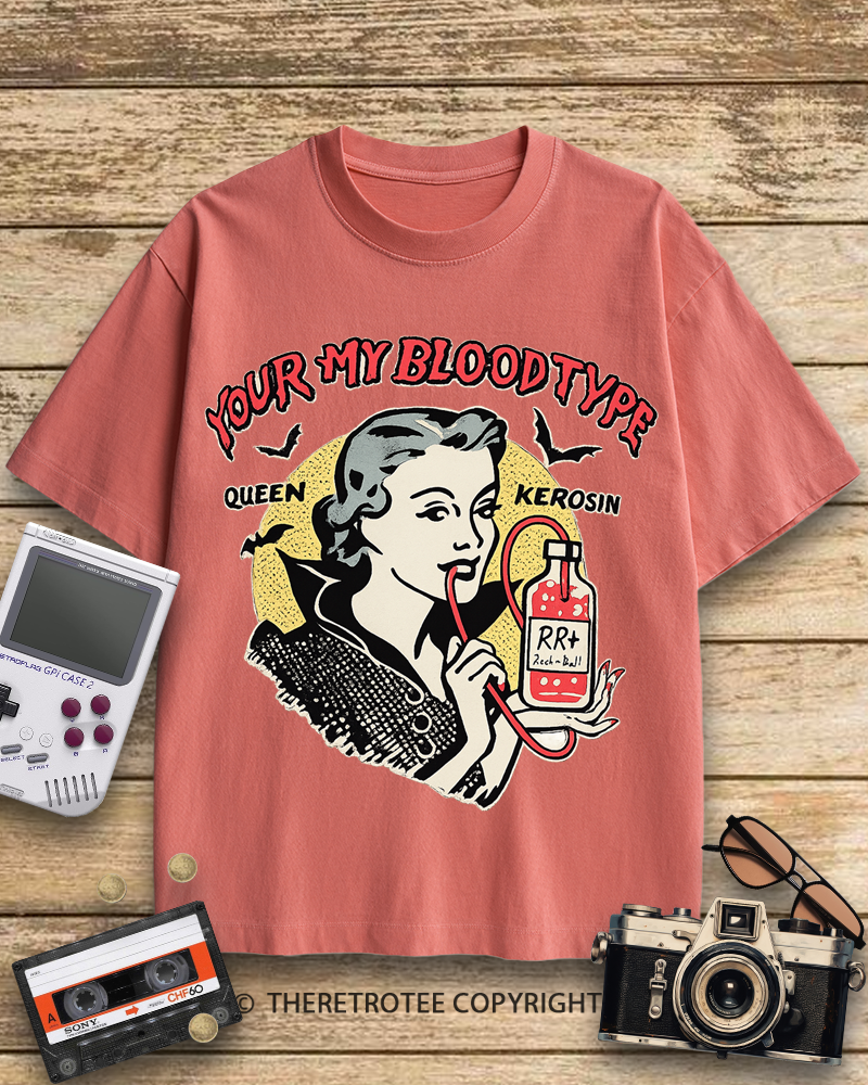 TheRetroTee You're My Blood Type 1950s Cotton T-Shirt