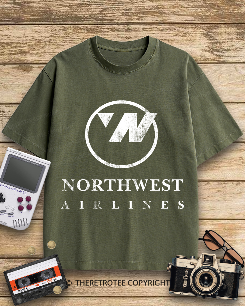 TheRetroTee Northwest Airlines Logo 1960s Cotton T-Shirt