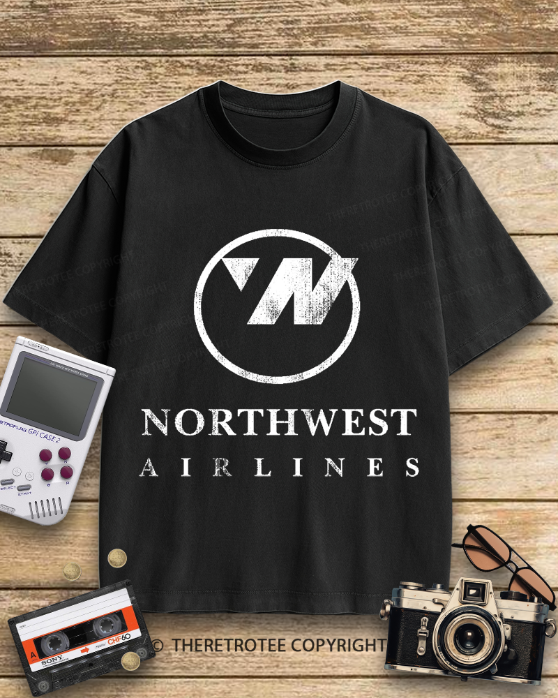 TheRetroTee Northwest Airlines Logo 1960s Cotton T-Shirt