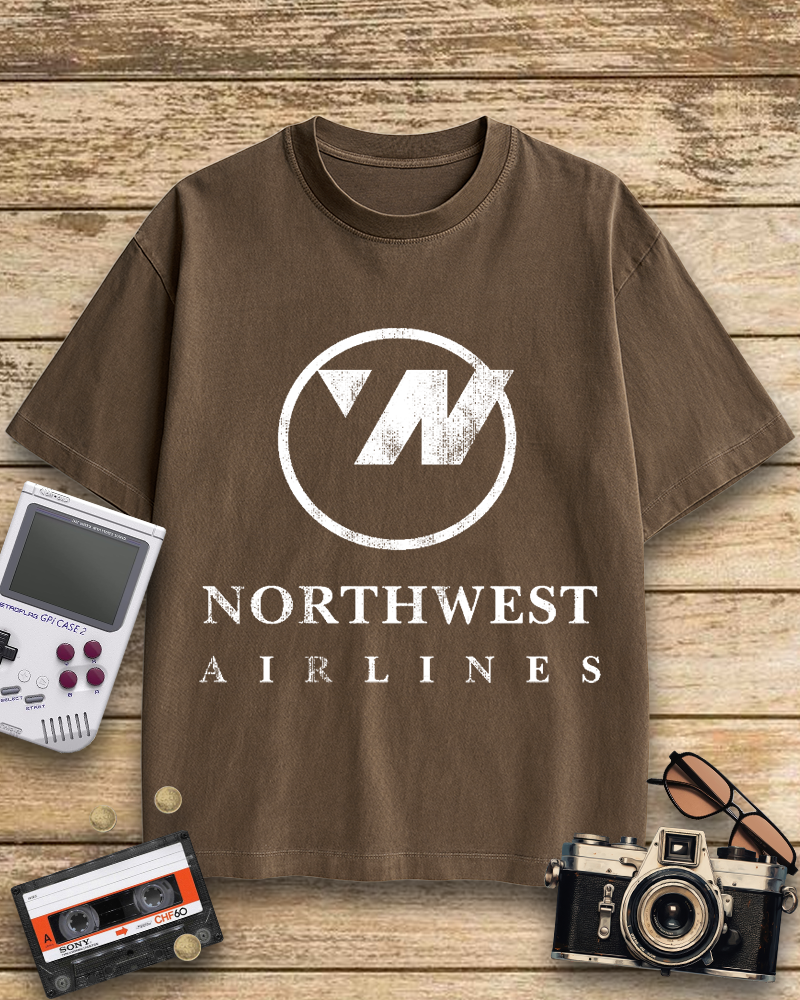 TheRetroTee Northwest Airlines Logo 1960s Cotton T-Shirt