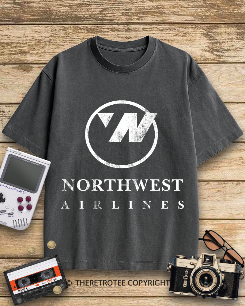 TheRetroTee Northwest Airlines Logo 1960s Cotton T-Shirt