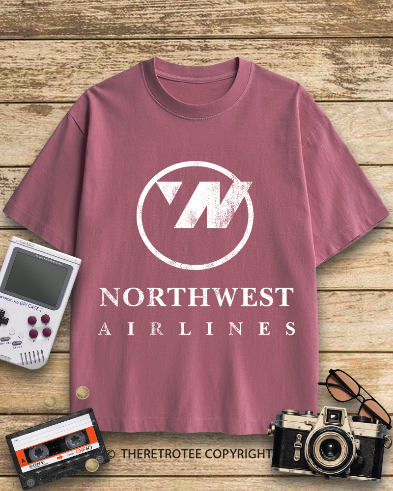 TheRetroTee Northwest Airlines Logo 1960s Cotton T-Shirt