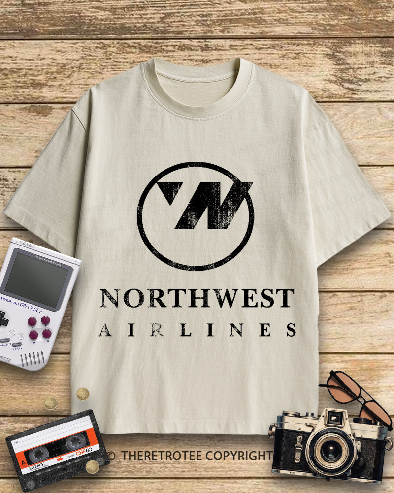 TheRetroTee Northwest Airlines Logo 1960s Cotton T-Shirt