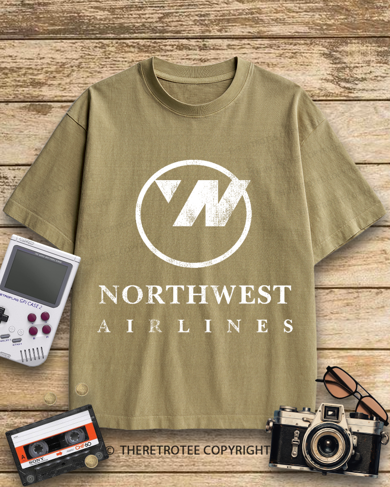 TheRetroTee Northwest Airlines Logo 1960s Cotton T-Shirt