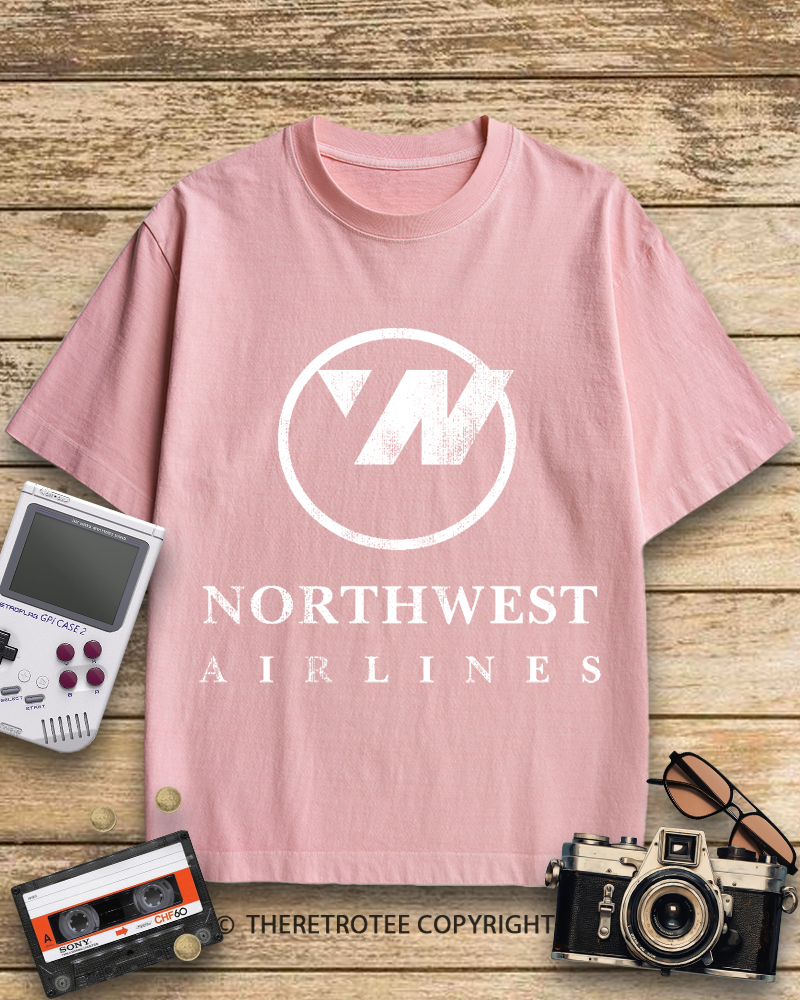 TheRetroTee Northwest Airlines Logo 1960s Cotton T-Shirt