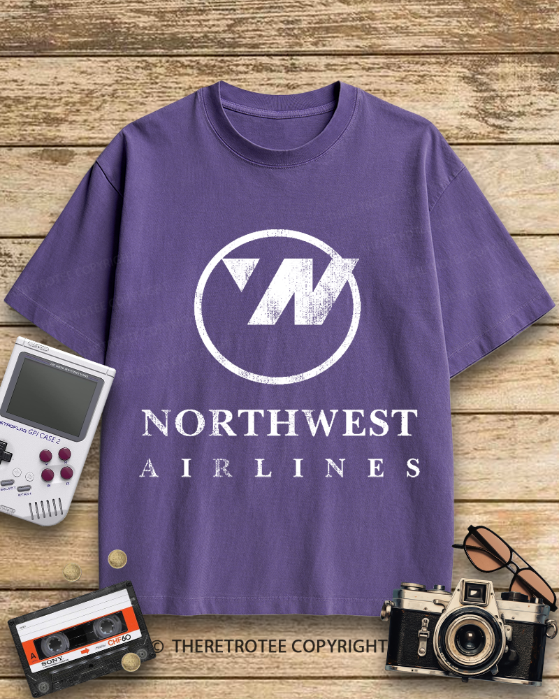 TheRetroTee Northwest Airlines Logo 1960s Cotton T-Shirt