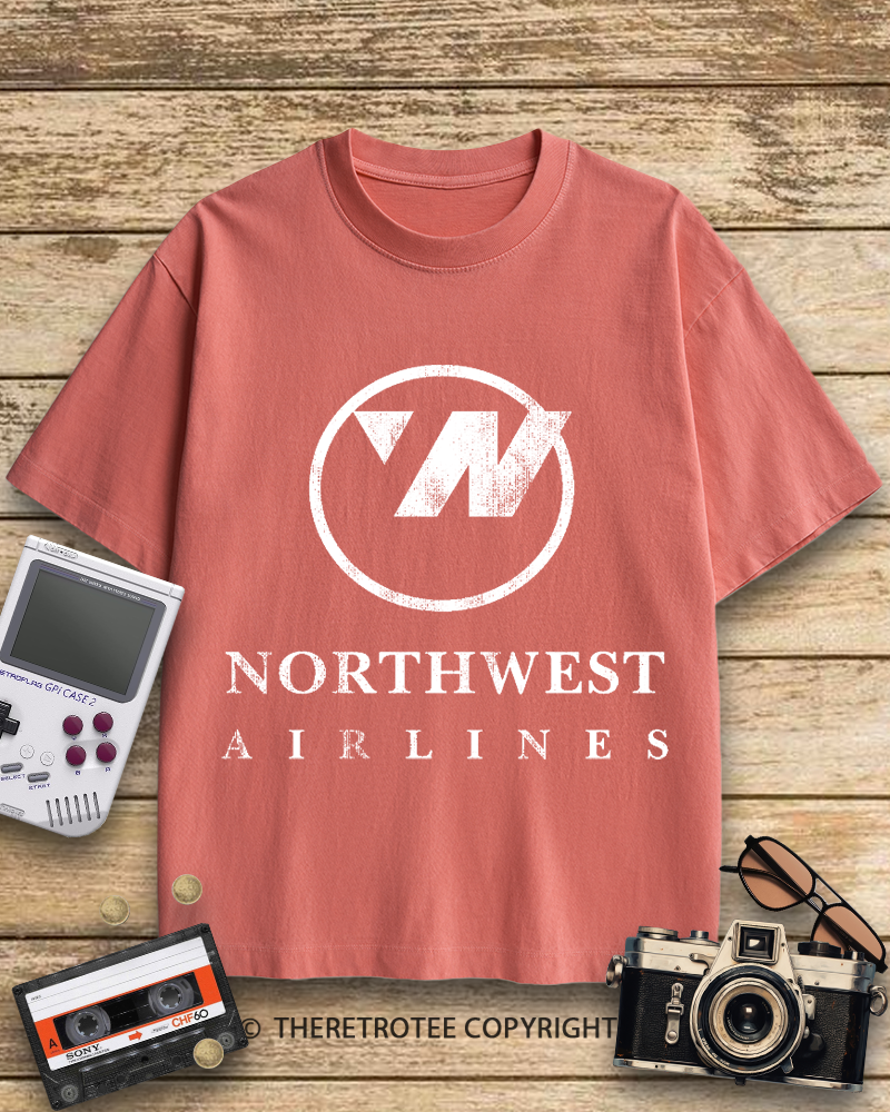 TheRetroTee Northwest Airlines Logo 1960s Cotton T-Shirt