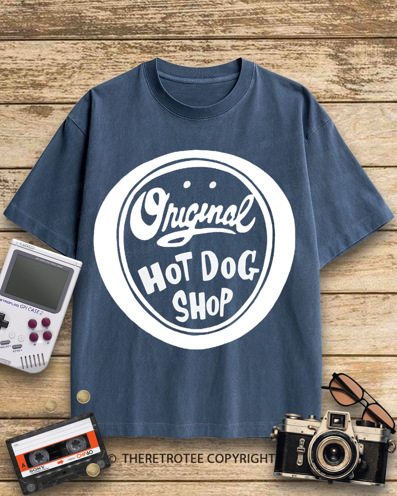 TheRetroTee Original Hot Dog Shop 1950s Cotton T-Shirt