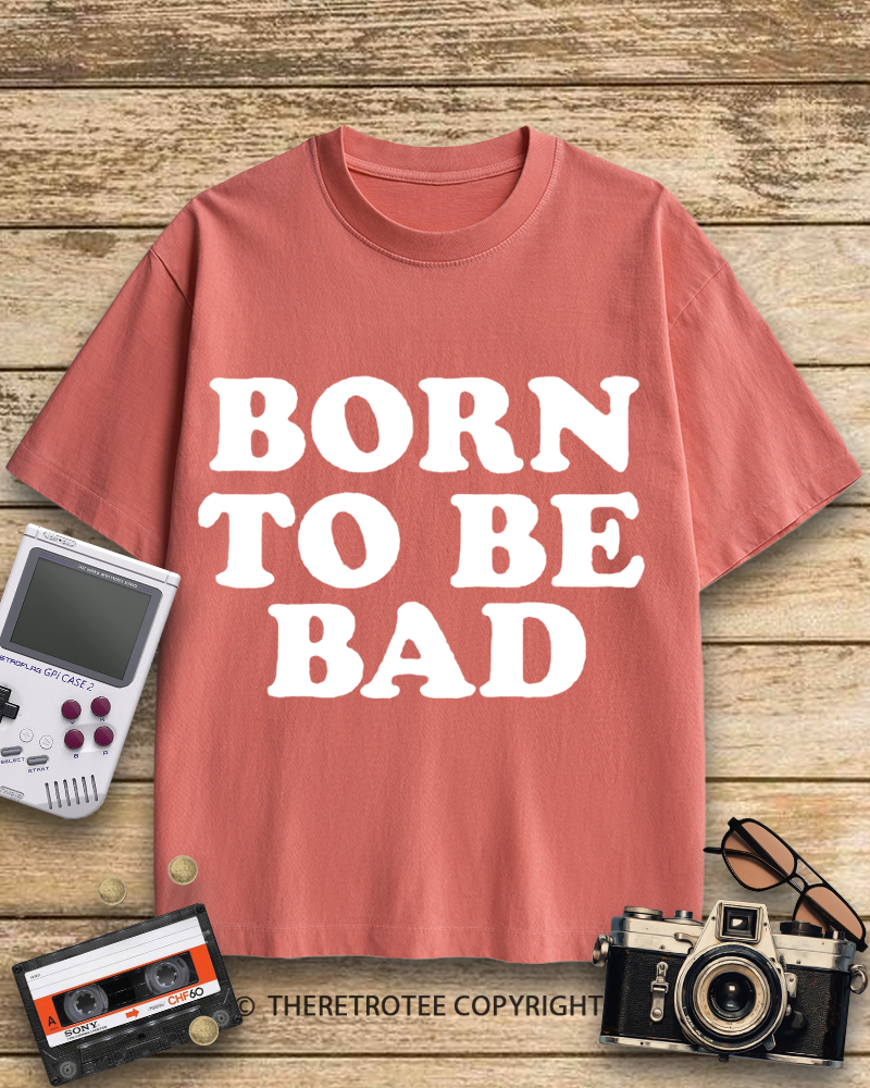 TheRetroTee Born To Be Bad 1970s Cotton T-Shirt
