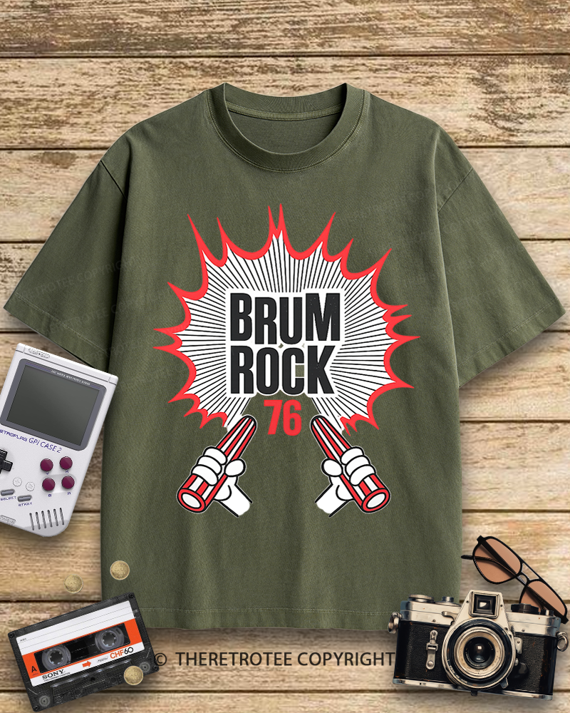 TheRetroTee Brum Rock 76 1970s Cotton T-Shirt