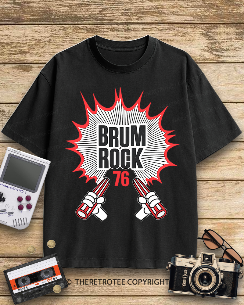 TheRetroTee Brum Rock 76 1970s Cotton T-Shirt