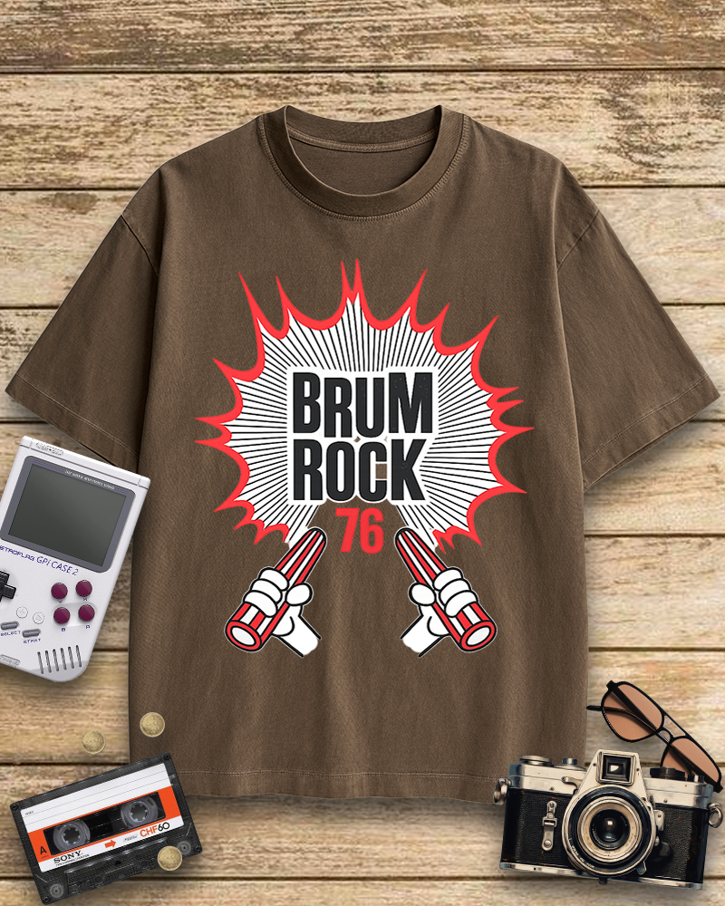 TheRetroTee Brum Rock 76 1970s Cotton T-Shirt